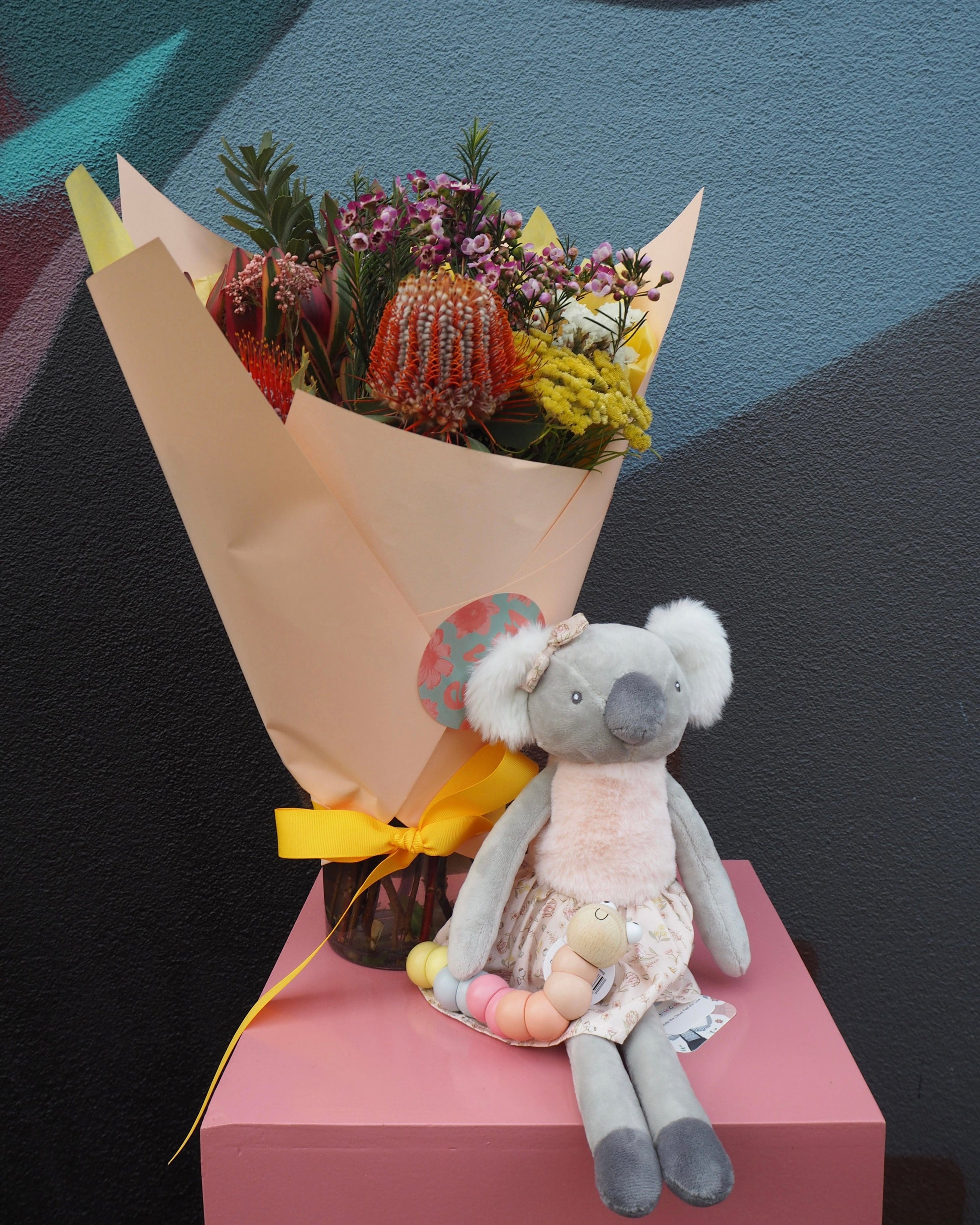 East End Flower Market Kylie (Girl) & Pink Worm Koala Cuddles Bundle