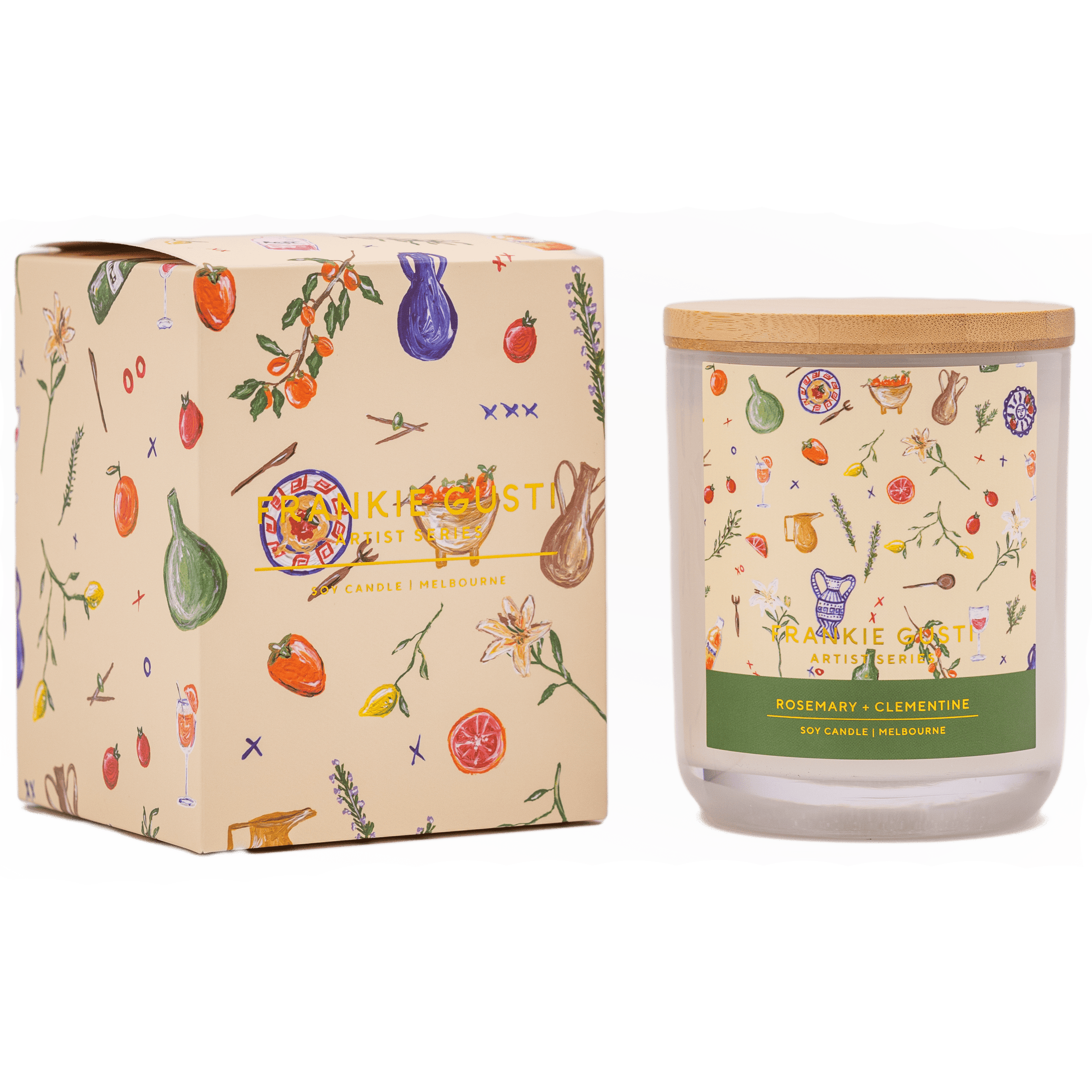 East End Flower Market Rosemary & Clementine Frankie Gusti Artist Series Soy Candle
