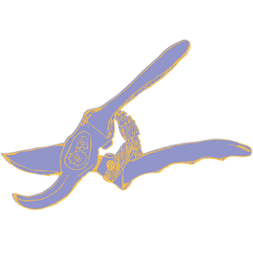 Illustration of a pair of purple pliers with yellow detailing