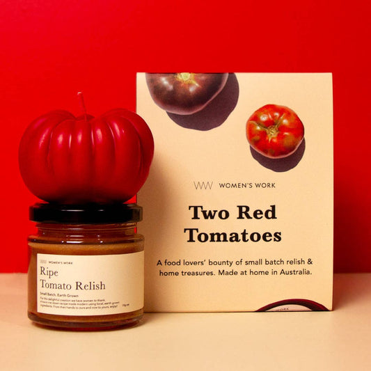 Petite Candle & Relish Gift Box: Red Tomatoes