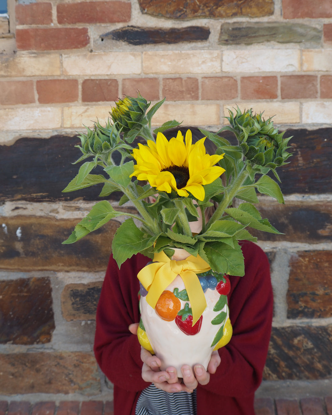 Sunflower and Fruit Salad Vase