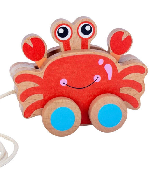 Wooden Pullalong Crab