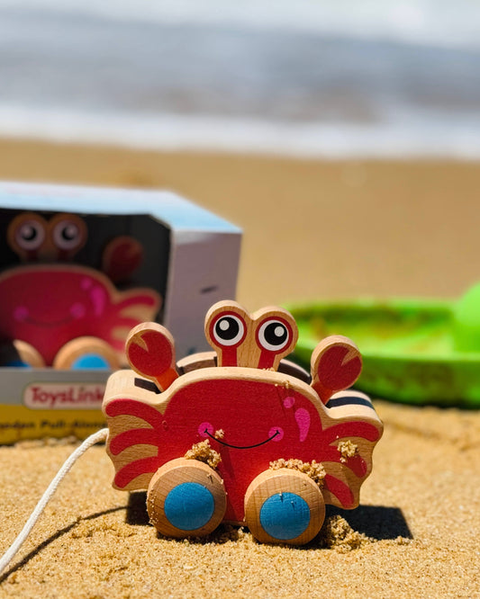 Wooden Pullalong Crab