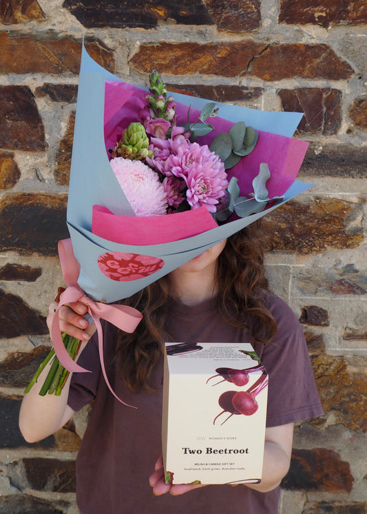 Wednesday Special Posy and Candle + Relish Bundle