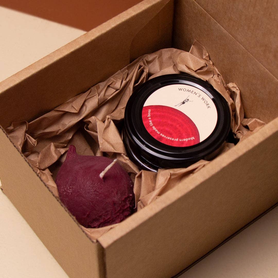 Petite Candle & Relish Gift Box: Beetroot