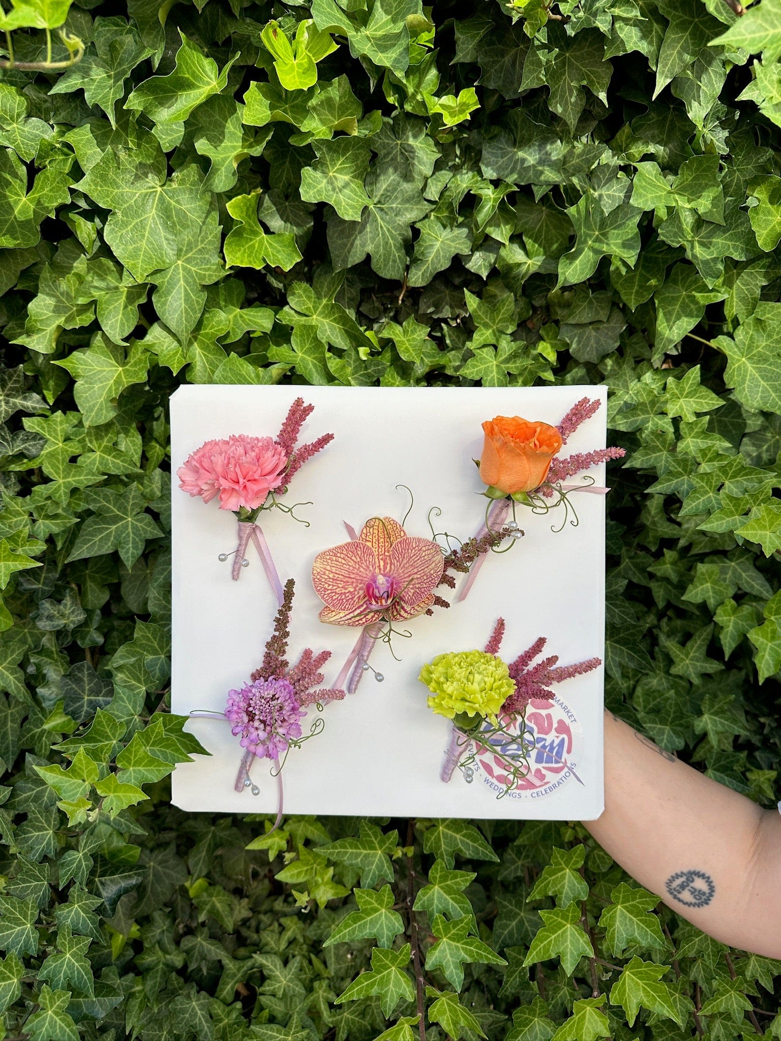 East End Flower Market Colour Pop / Buttonhole and Buttonhole The Elopement Duo
