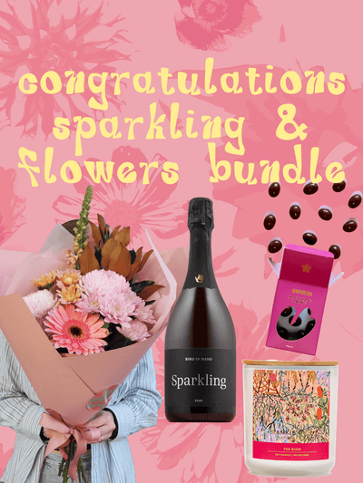 East End Flower Market Congratulations Sparkling & Flowers Bundle