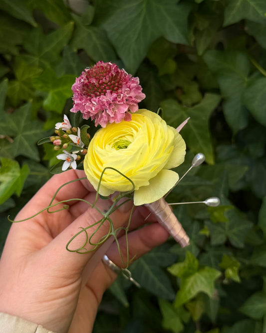East End Flower Market Elopement Buttonhole