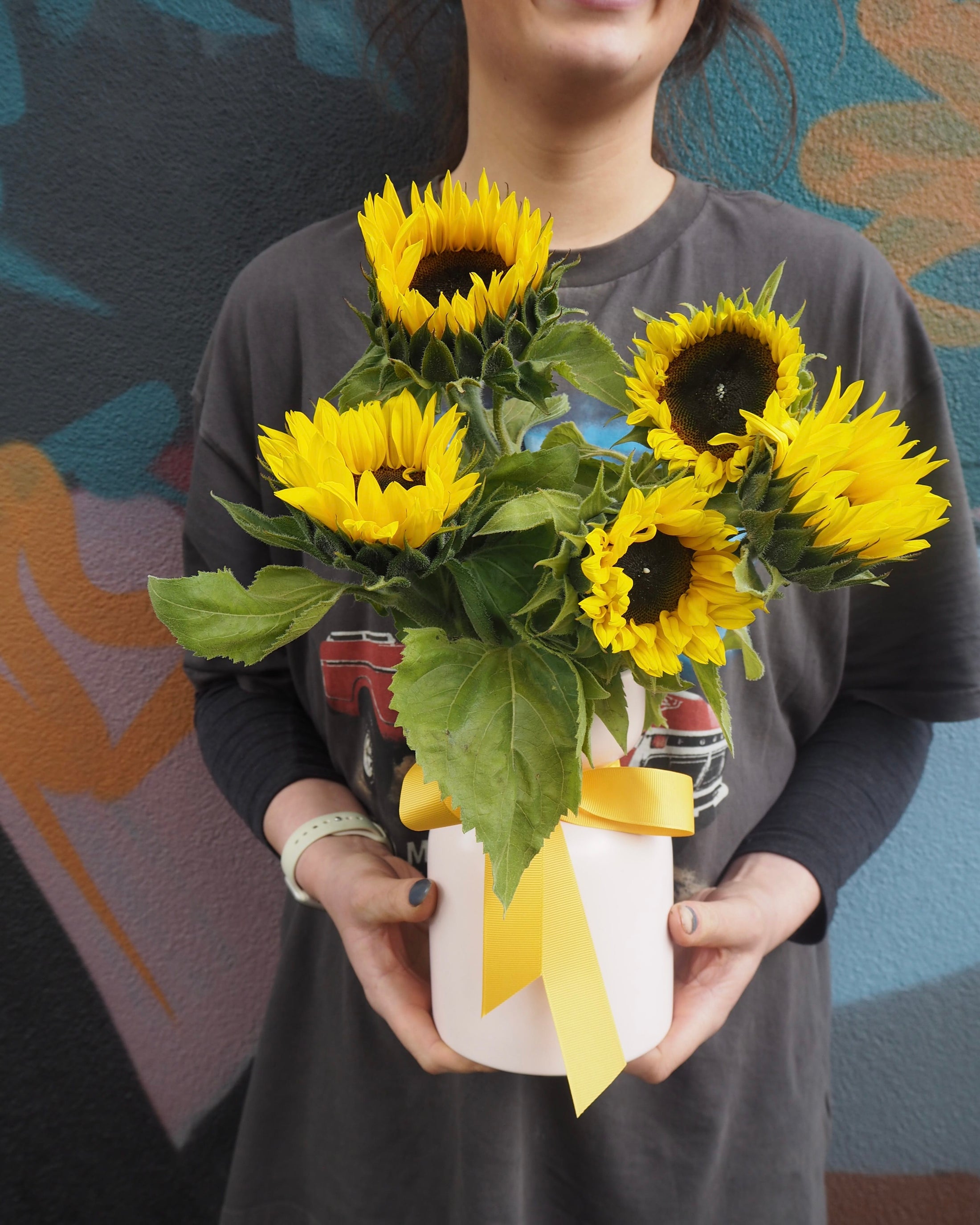 East End Flower Market Locally Grown Sunflower Vase