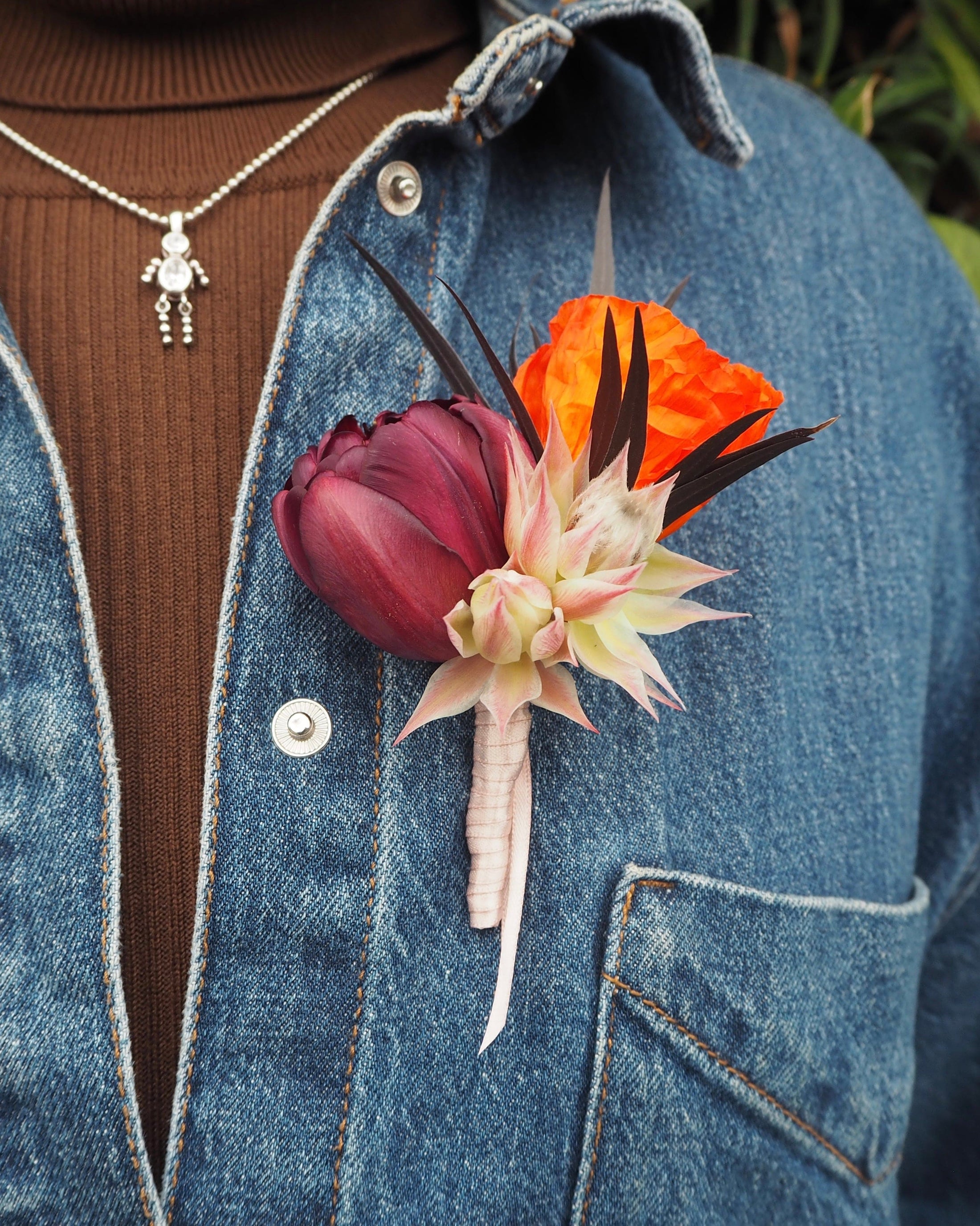 East End Flower Market Moody Merlot / Buttonhole and Buttonhole The Elopement Duo