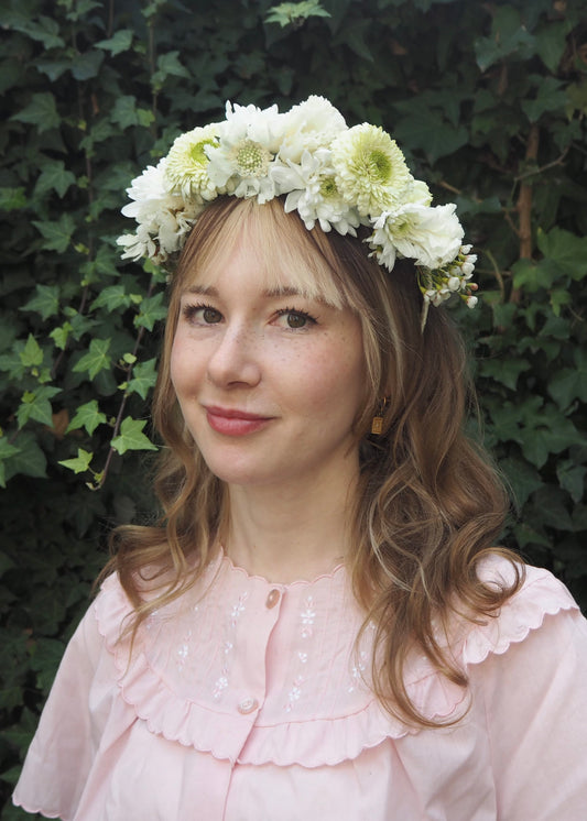 East End Flower Market Neutral Fresh Half Flower Crown