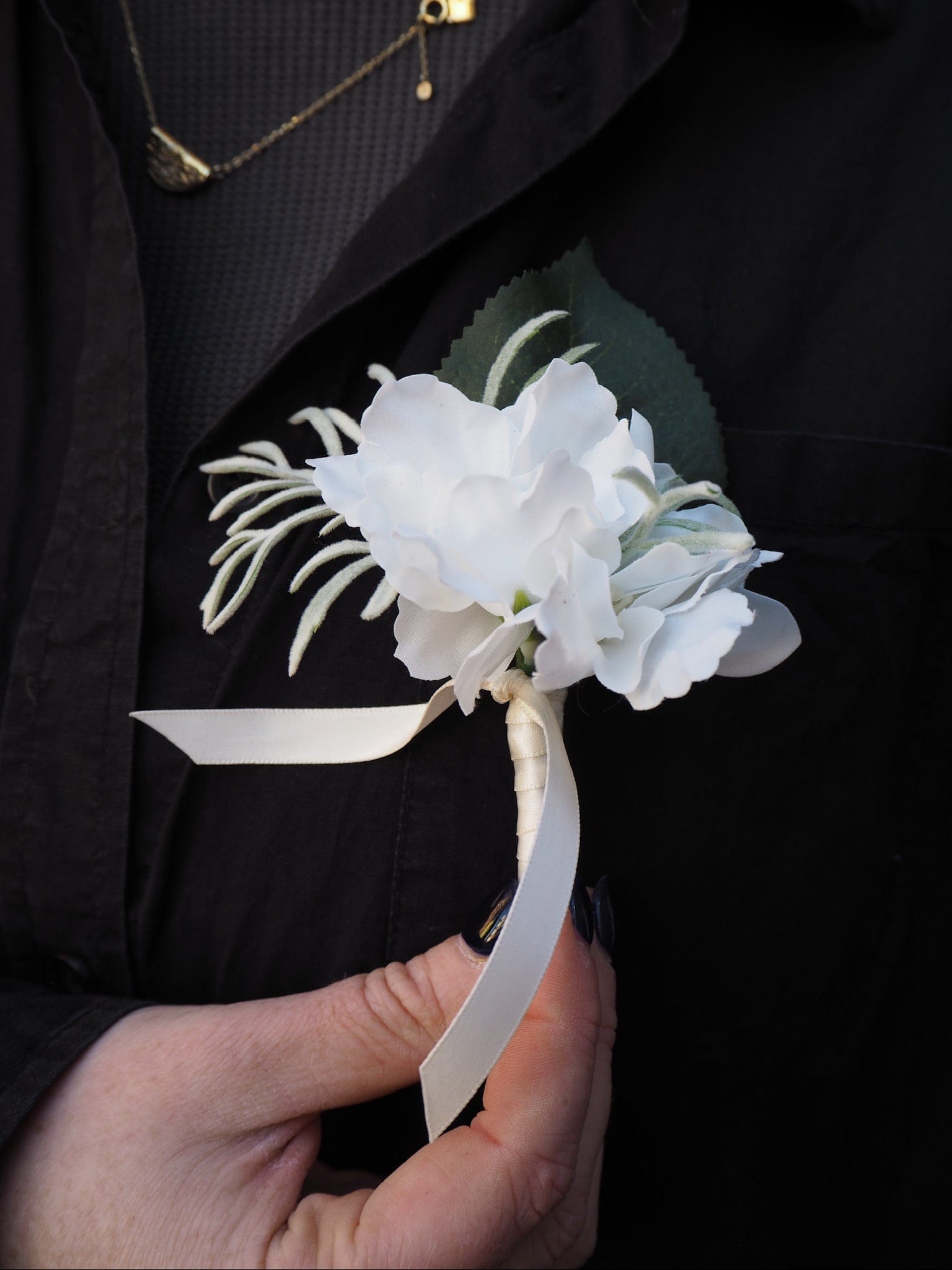East End Flower Market Nude Faux Buttonhole