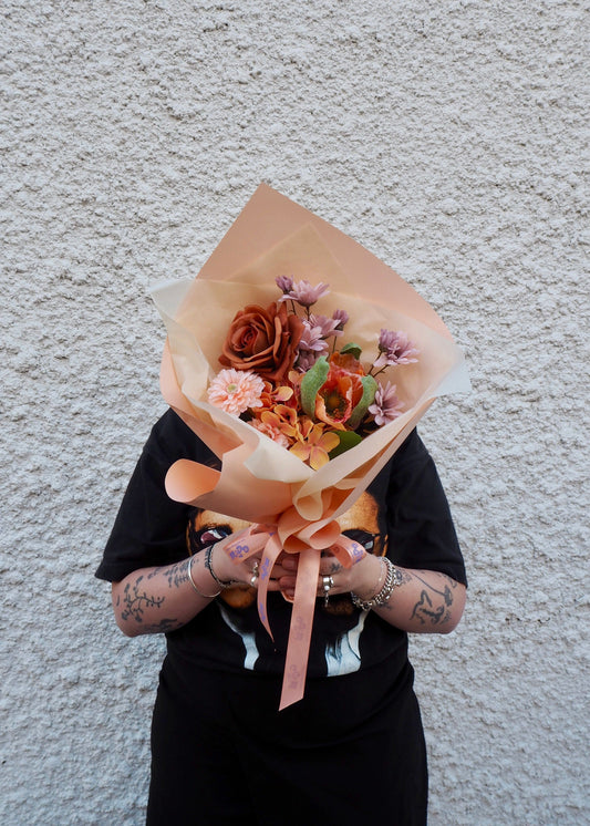 East End Flower Market Orange Petite Faux Bloom Bouquet