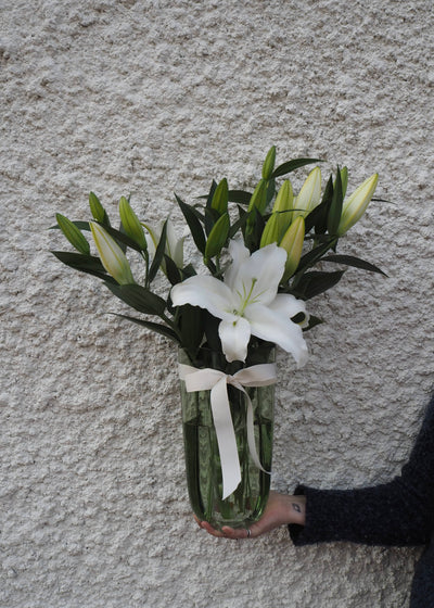 East End Flower Market Oriental Lily Vintage Vase