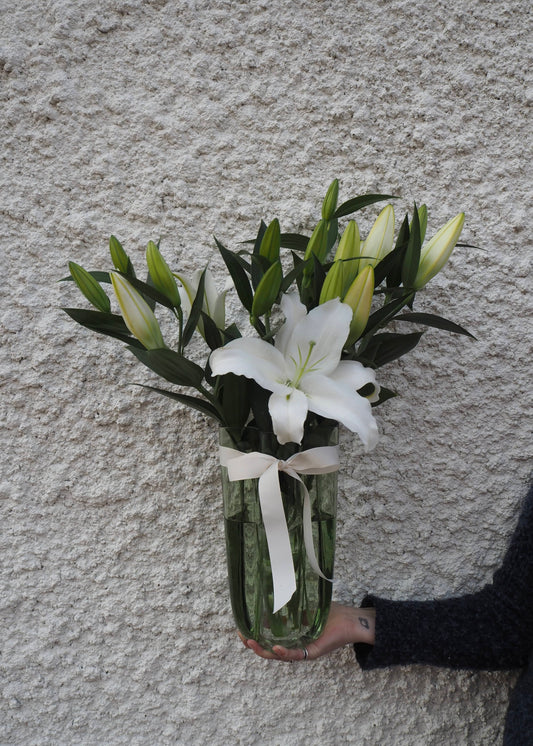 East End Flower Market Oriental Lily Vintage Vase