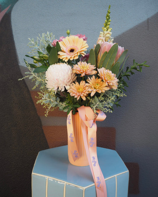 East End Flower Market Peach Fizz Arrangement