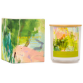 Load image into Gallery viewer, Candle with floral design and matching packaging by Frankie Gusti on a white background
